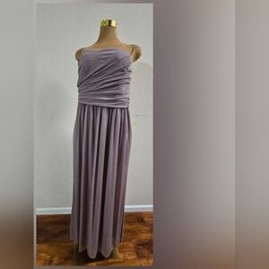 David's Bridal Purple Ruched Strapless Gown